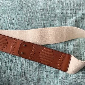 Anthropologie Cotton and Genuine Leather Belt